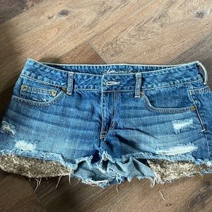 American Eagle Shorts with gold pockets